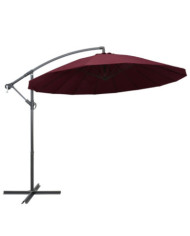 Parasol suspendu avec poteau bordeaux 3 m | Mobilier & Déco