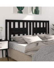 Tête de lit Noir 126x4x100 cm Bois massif de pin | Mobilier & Déco
