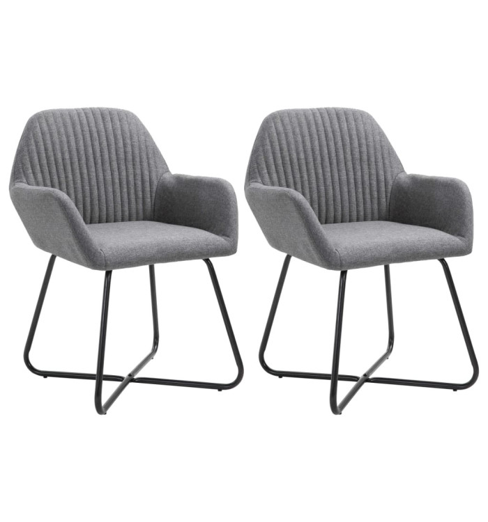 Chaises à manger lot de 2 gris foncé tissu | Mobilier & Déco
