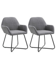 Chaises à manger lot de 2 gris foncé tissu | Mobilier & Déco