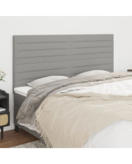 Têtes de lit 4 pcs Gris clair 100x5x78/88 cm Tissu | Mobilier & Déco