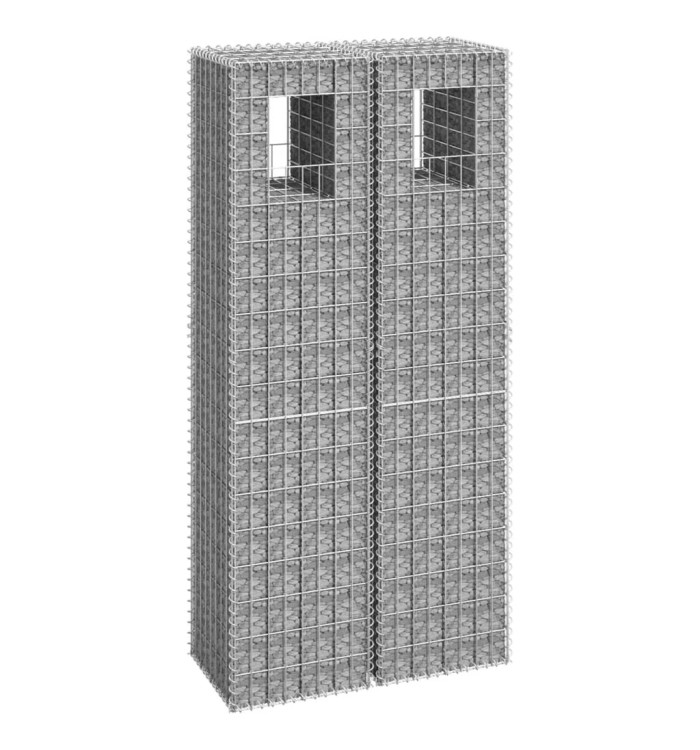 Poteaux à panier de gabion 2 pcs 40x40x180 cm Fer | Mobilier & Déco