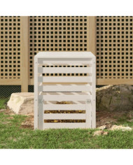 Composteur Blanc 63,5x63,5x77,5 cm Bois massif de pin | Mobilier & Déco