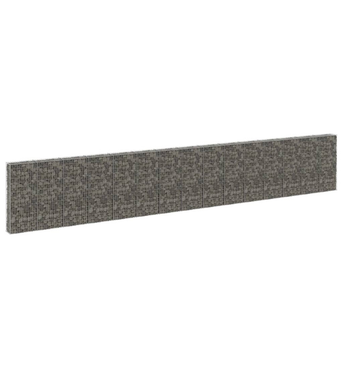 Mur en gabion avec couvercles Acier galvanisé 900x30x150 cm | Mobilier & Déco