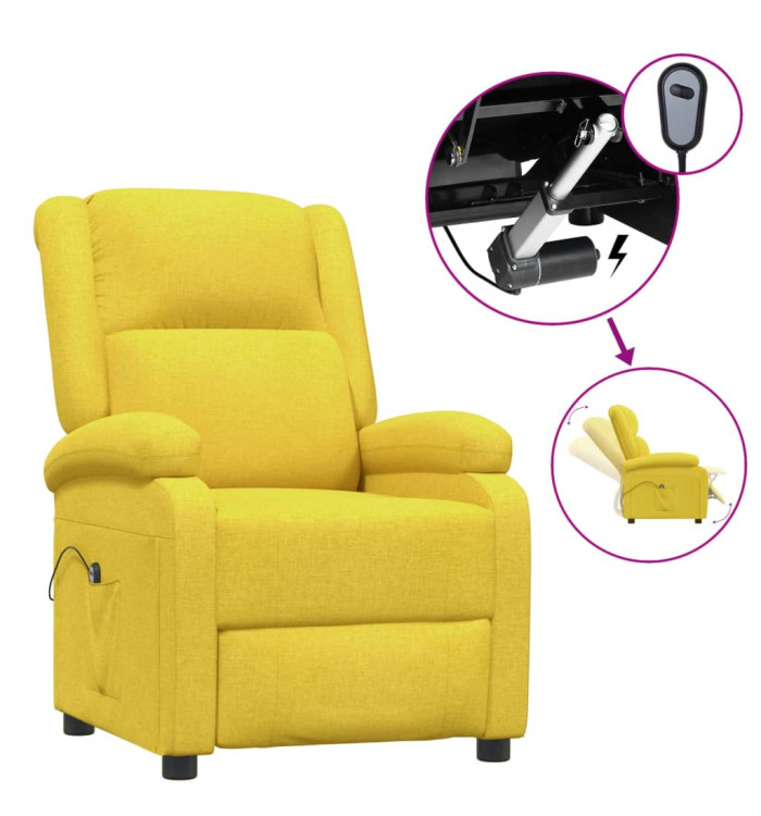 Fauteuil inclinable électrique Jaune Tissu | Mobilier & Déco