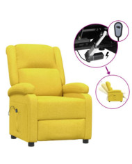 Fauteuil inclinable électrique Jaune Tissu | Mobilier & Déco