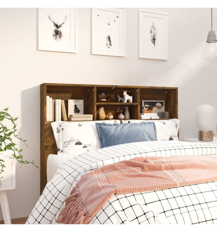 Armoire de tête de lit Chêne fumé 120x19x103,5 cm | Mobilier & Déco