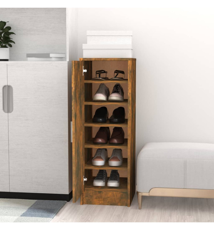 Meuble à chaussures Chêne fumé 32x35x92 cm Bois d'ingénierie | Mobilier & Déco