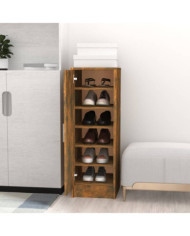 Meuble à chaussures Chêne fumé 32x35x92 cm Bois d'ingénierie | Mobilier & Déco
