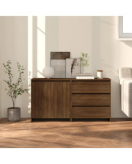 Buffets 2 pcs Chêne marron Bois d'ingénierie | Mobilier & Déco
