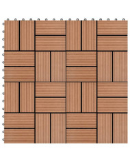 Carreau de terrasse 11 pcs WPC 30 x 30 cm 1 m² Marron | Mobilier & Déco