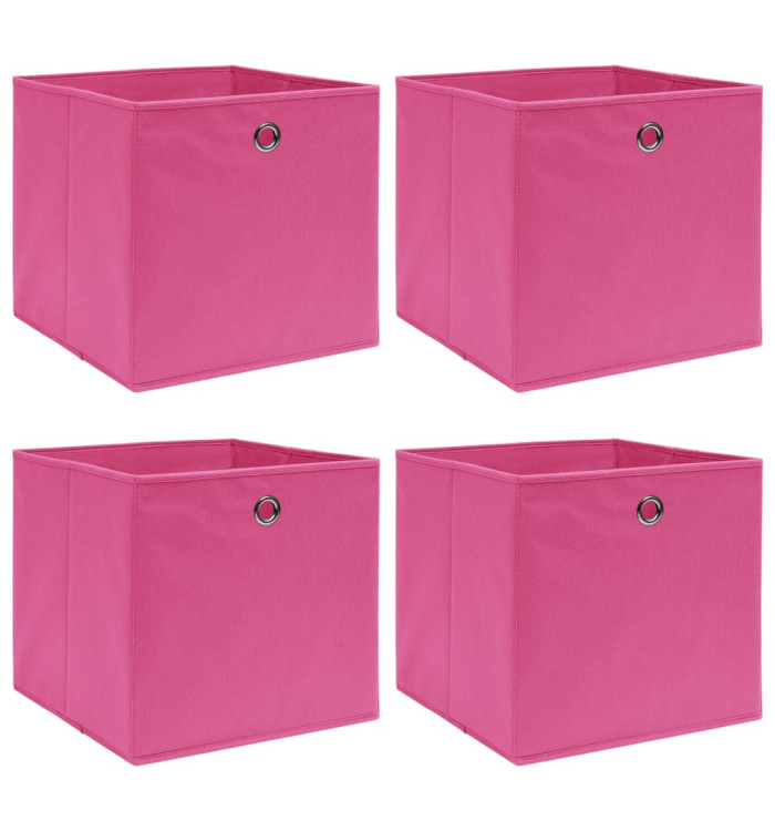 Boîtes de rangement 4 pcs Rose 32x32x32 cm Tissu | Mobilier & Déco
