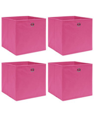Boîtes de rangement 4 pcs Rose 32x32x32 cm Tissu | Mobilier & Déco