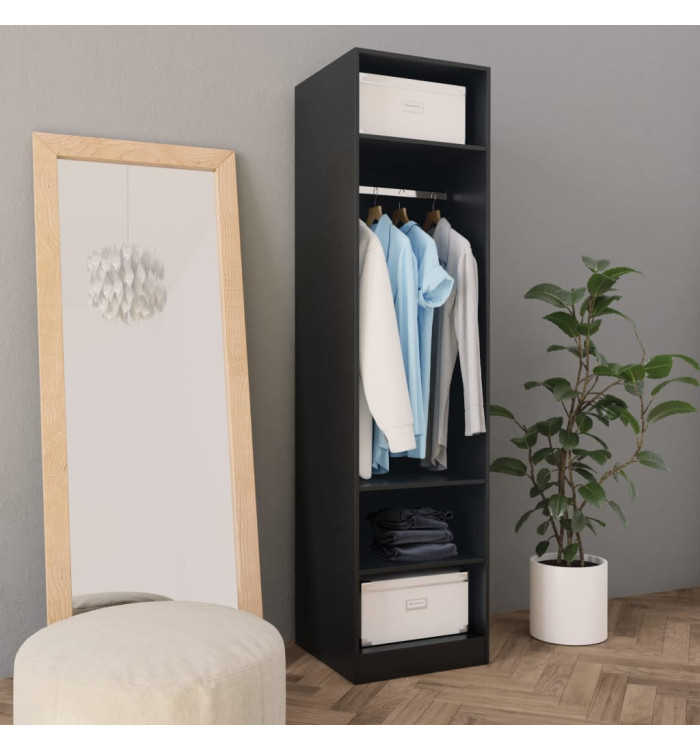 Garde-robe Noir 50x50x200 cm Bois d'ingénierie | Mobilier & Déco