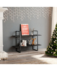 Bibliothèque à 2 niveaux gris 100x30x70 cm bois d'ingénierie | Mobilier & Déco