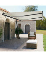 Jeu de poteaux d'auvent anthracite 600x245 cm fer | Mobilier & Déco
