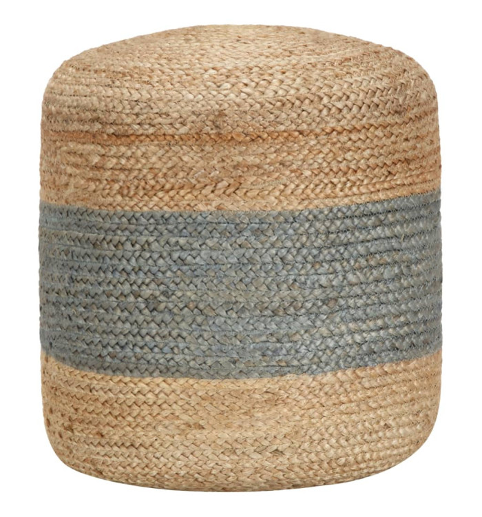 Pouf fait à la main Vert olive 40 x 45 cm Jute | Mobilier & Déco