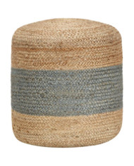 Pouf fait à la main Vert olive 40 x 45 cm Jute | Mobilier & Déco