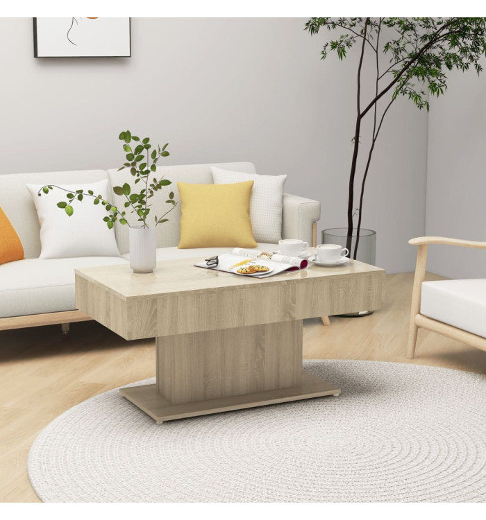 Table basse chêne sonoma 96x50x45 cm bois d'ingénierie | Mobilier & Déco