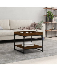 Table basse chêne marron 49,5x49,5x45 cm bois d'ingénierie | Mobilier & Déco