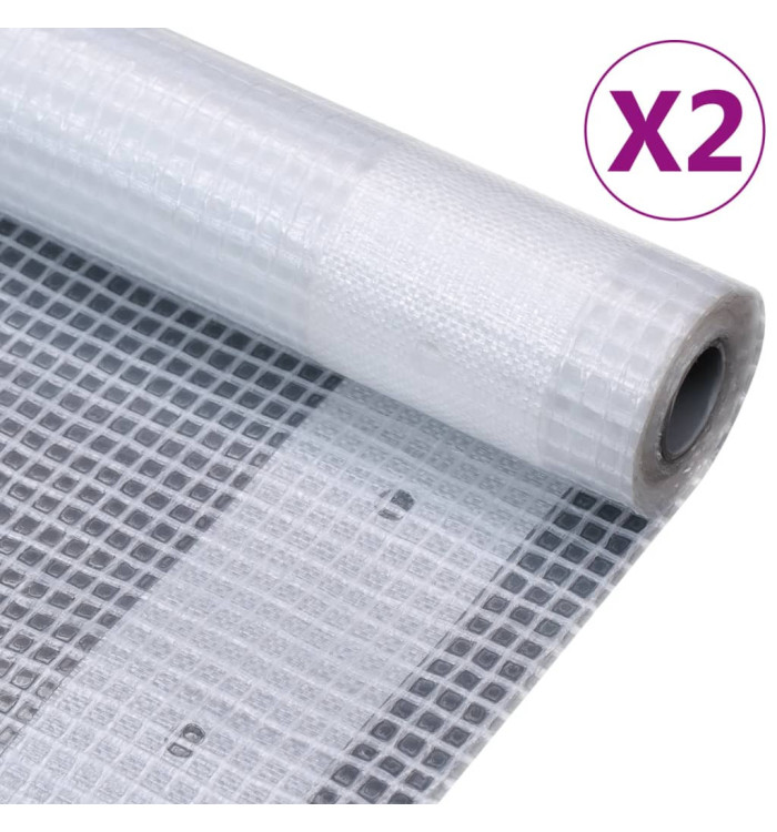 Bâches Leno 2 pcs 260 g/m² 4x2 m Blanc | Mobilier & Déco