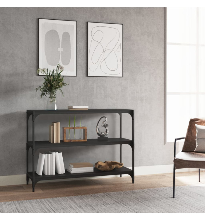 Bibliothèque Noir 100x33x70,5 cm Bois d'ingénierie et acier | Mobilier & Déco