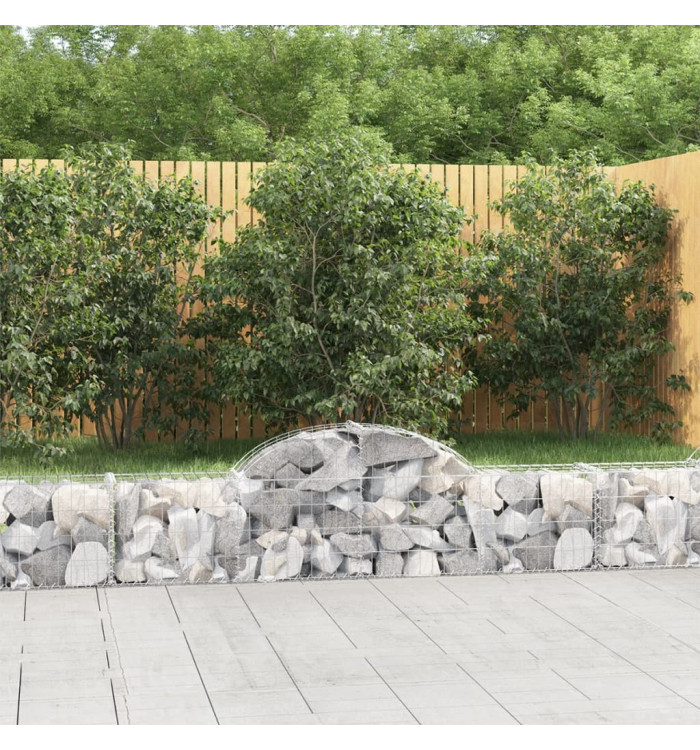 Paniers à gabions arqués 9 pcs 200x30x40/60 cm Fer galvanisé | Mobilier & Déco