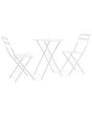 Mobilier de bistro 3 pcs Acier Blanc | Mobilier & Déco