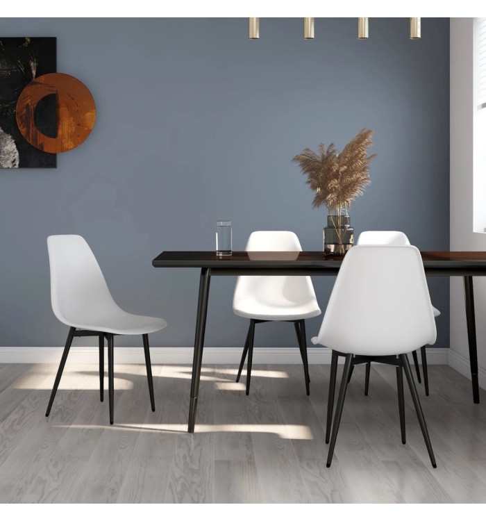 Chaises à manger lot de 4 blanc PP | Mobilier & Déco