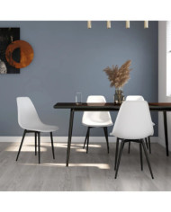 Chaises à manger lot de 4 blanc PP | Mobilier & Déco