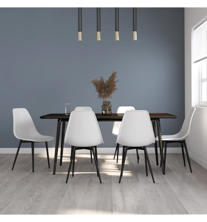 Chaises à manger lot de 6 blanc PP | Mobilier & Déco