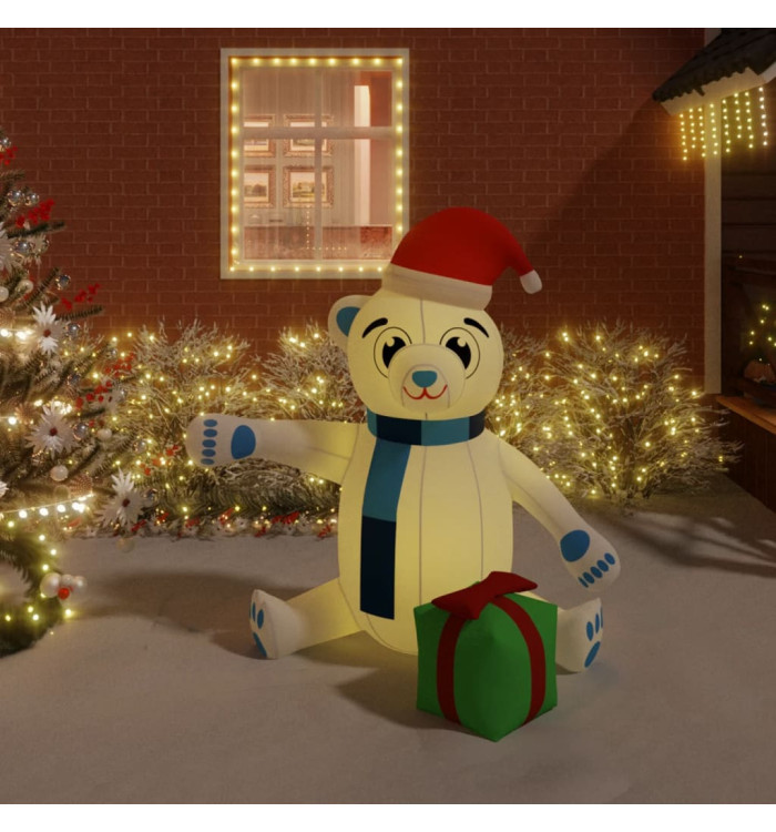 Ours en peluche gonflable de Noël à LED 180 cm | Mobilier & Déco
