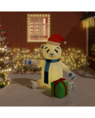 Ours en peluche gonflable de Noël à LED 180 cm | Mobilier & Déco