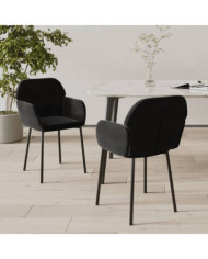 Chaises à manger lot de 2 Noir Velours | Mobilier & Déco