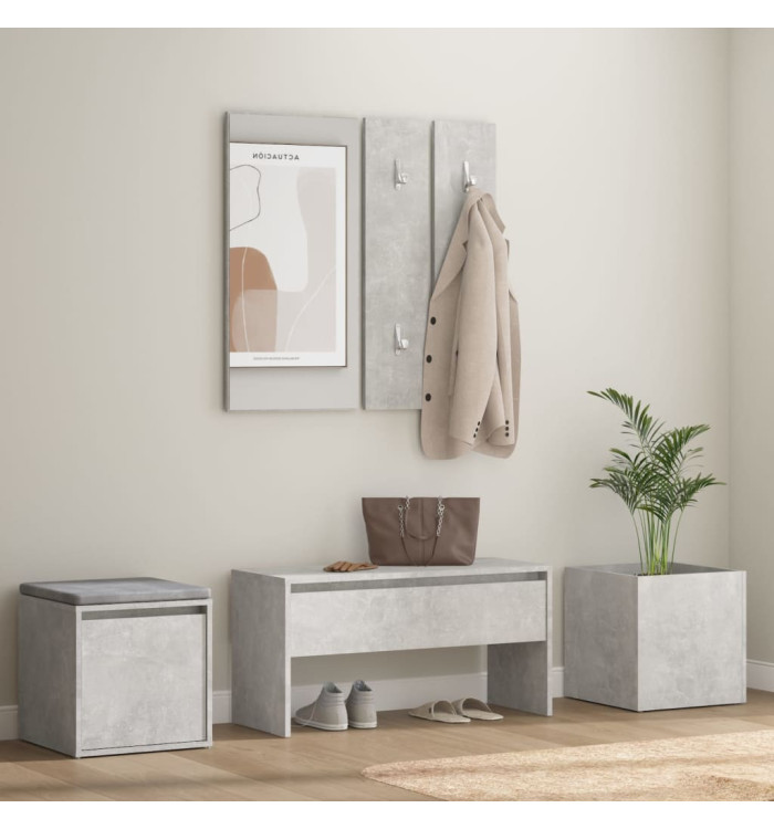 Ensemble de meubles de couloir Gris béton Bois d'ingénierie | Mobilier & Déco