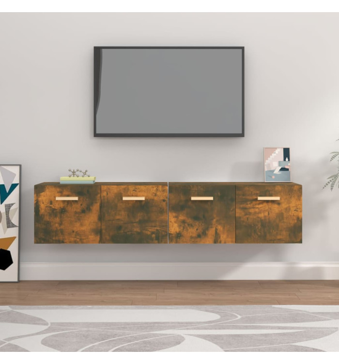 Armoires murales 2pcs Chêne fumé 80x35x36,5cm Bois d'ingénierie | Mobilier & Déco