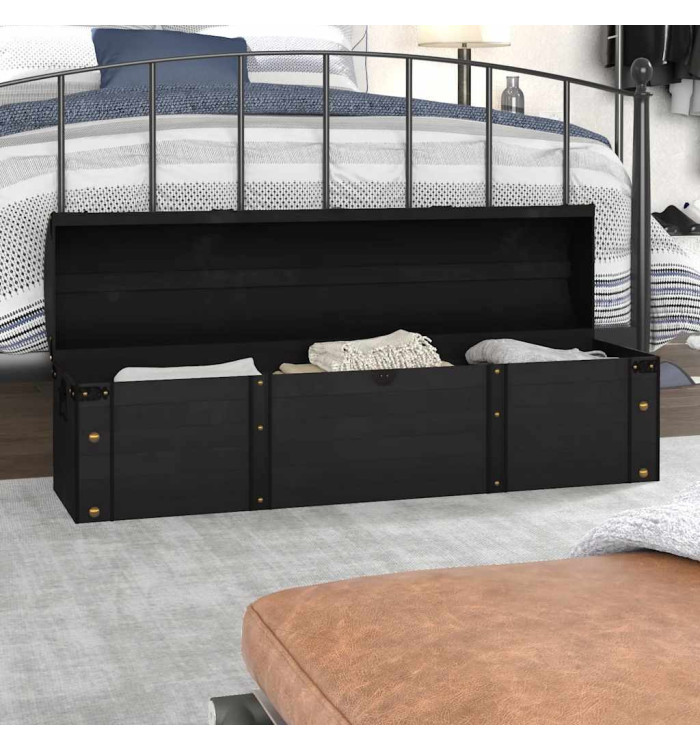 Coffre de rangement Bois massif style vintage 120x30x40 cm | Mobilier & Déco