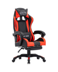 Fauteuil de jeux vidéo et repose-pied Rouge et noir Similicuir | Mobilier & Déco