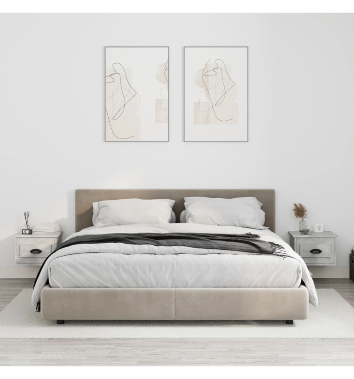 Tables de chevet murales 2 pcs gris béton 41,5x36x28 cm | Mobilier & Déco