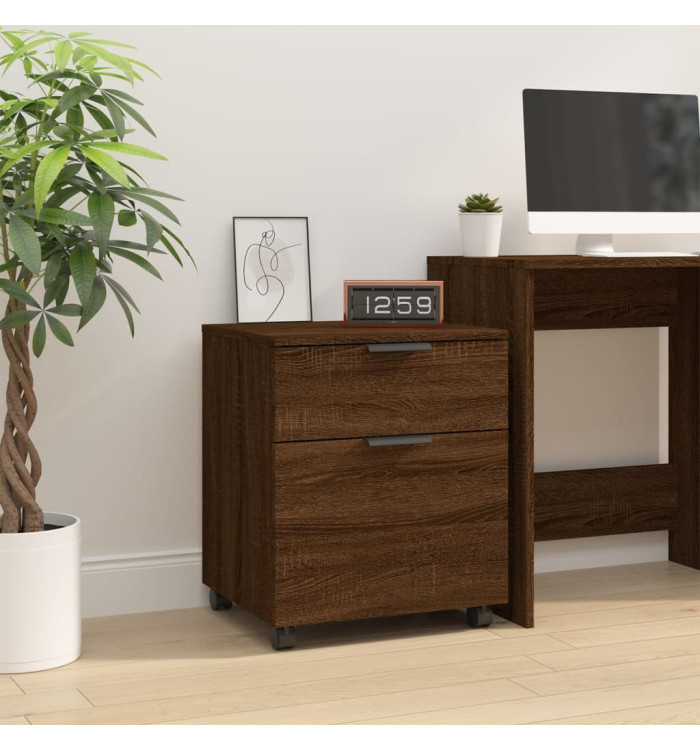 Classeur mobile avec roues Chêne marron 45x38x54 cm Bois | Mobilier & Déco