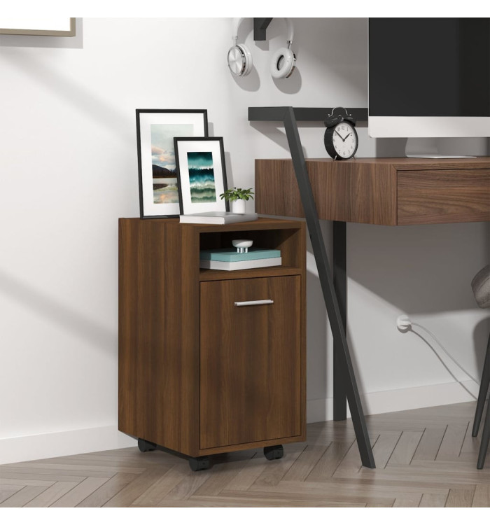 Armoire appoint à roues Chêne marron 33x38x60 cm | Mobilier & Déco