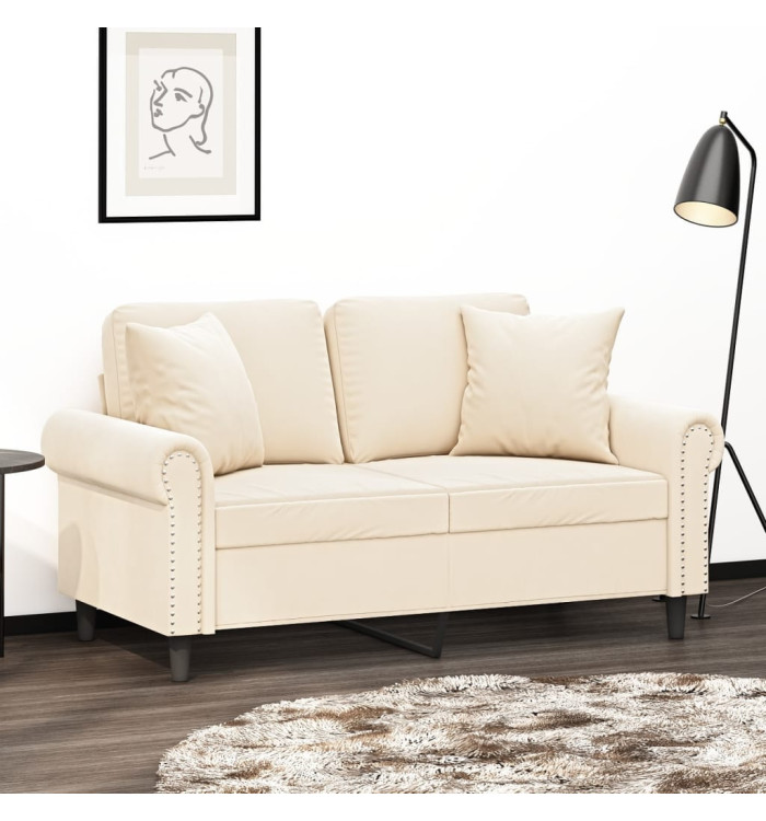 Coussins décoratifs lot de 2 Crème 40x40 cm Velours | Mobilier & Déco