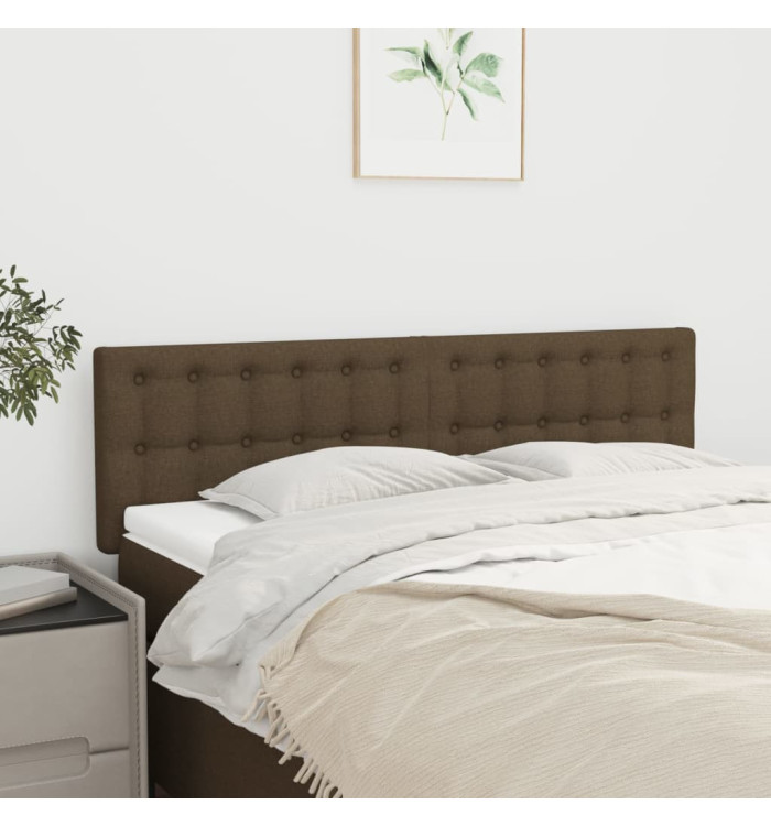 Têtes de lit 2 pcs Marron foncé 72x5x78/88 cm Tissu | Mobilier & Déco