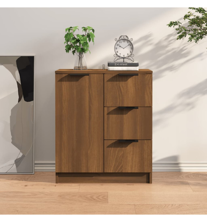 Buffet chêne marron 60x30x70 cm Bois d'ingénierie | Mobilier & Déco