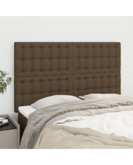 Têtes de lit 4 pcs Marron foncé 72x5x78/88 cm Tissu | Mobilier & Déco