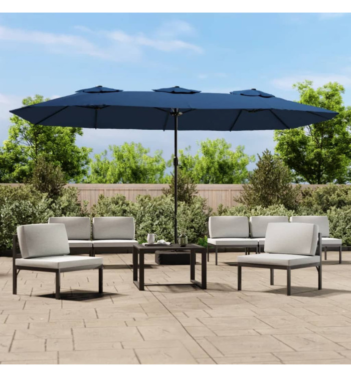 Parasol de jardin à double tête bleu azuré 449x245 cm | Mobilier & Déco