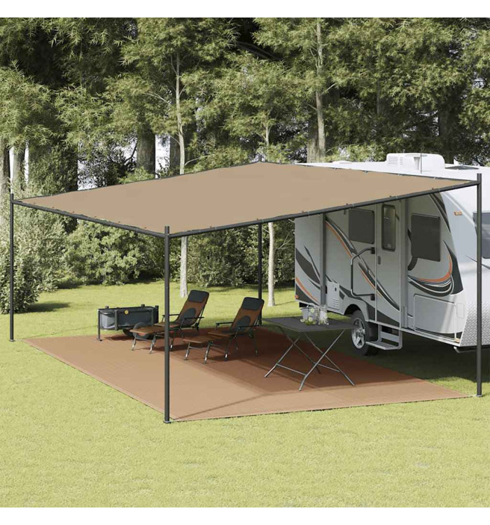 Tapis de tente Taupe 400x700 cm PEHD | Mobilier & Déco