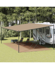 Tapis de tente Taupe 400x700 cm PEHD | Mobilier & Déco