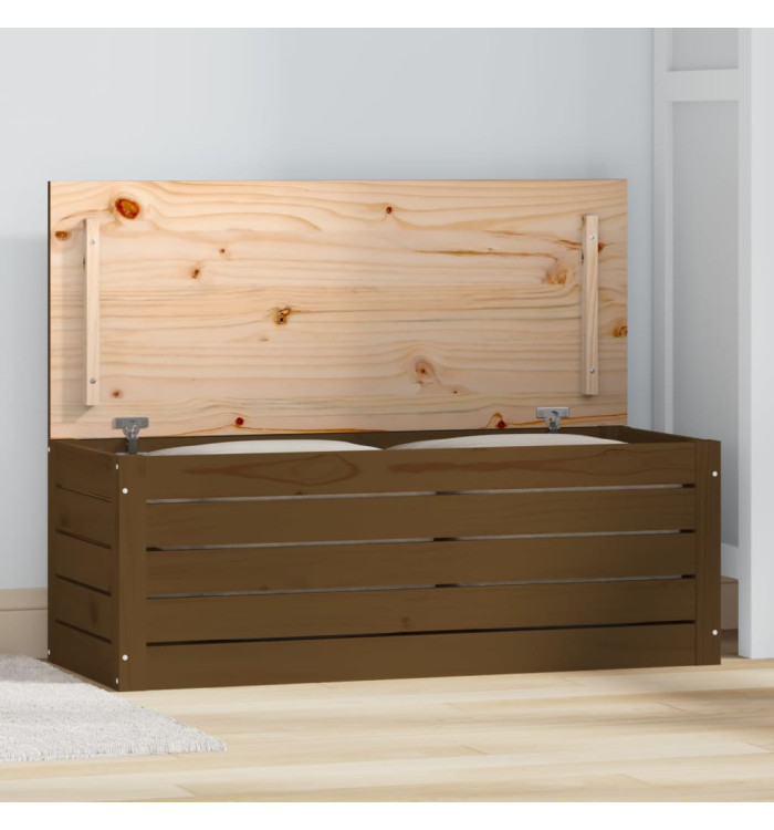 Boîte de rangement Marron miel 89x36,5x33 cm Bois massif pin | Mobilier & Déco