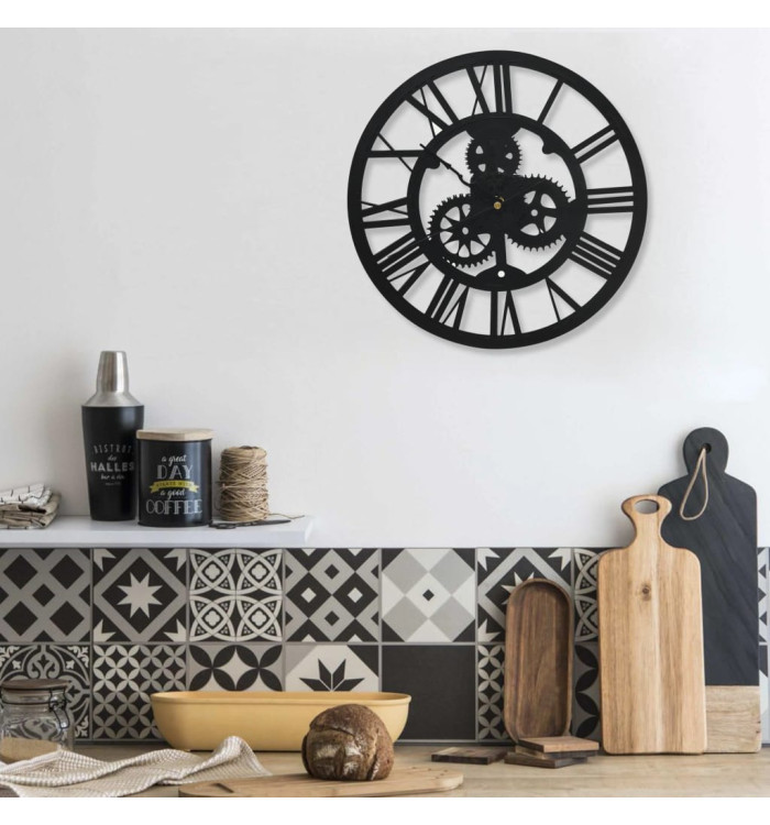 Horloge murale Noir 30 cm Acrylique | Mobilier & Déco